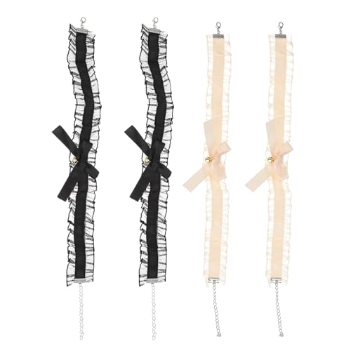 OUNONA 4 Stück Spitzen Mit Schleife Für Vintage Choker Kette Kosmetik Zubehör Beige Für Cosplay Und Partys OUNONA 4 Stück Spitzen Mit Schleife Für Vintage Choker Kette Kosmetik Zubehör Beige Für Cosplay Und Partys von OUNONA