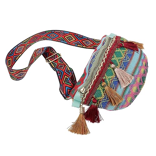OUNONA Kleine Ethno Tasche Brusttasche Damen Verstellbarer Breiter Riemen Gürteltasche Strapazierfähigem Polyester für Reisen Schule und Alltag OUNONA Kleine Ethno Tasche Brusttasche Damen Verstellbarer Breiter Riemen Gürteltasche Strapazierfähigem Polyester für Reisen Schule und Alltag von OUNONA
