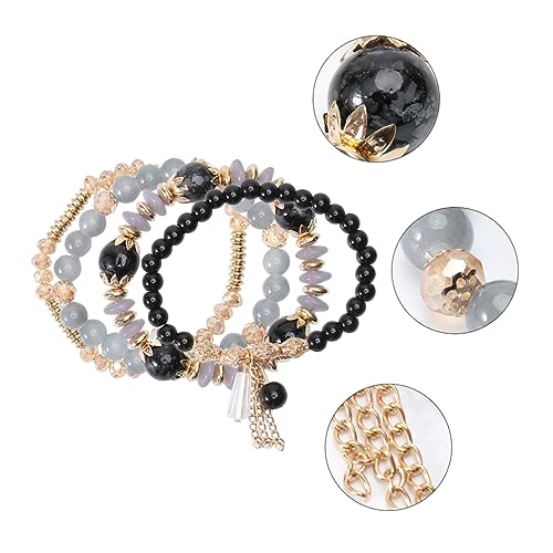 OUNONA Quastenarmband Für Damen Mehrlagig Eleganter Kristallarmreif Modisches Accessoire Für Partys Und Besondere Anlässe Schwarz von OUNONA