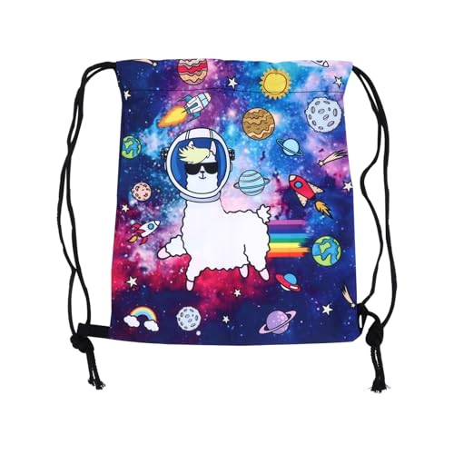 OUNONA Kordelzugbeutel Mit Gedrucktem Motiv Junge Mädchen-Tasche Aus Hochwertigem Material Cartoon-Design Für Partygeschenke Und Aufbewahrung Großes Fassungsvermögen Und Hohe Tragkraft von OUNONA