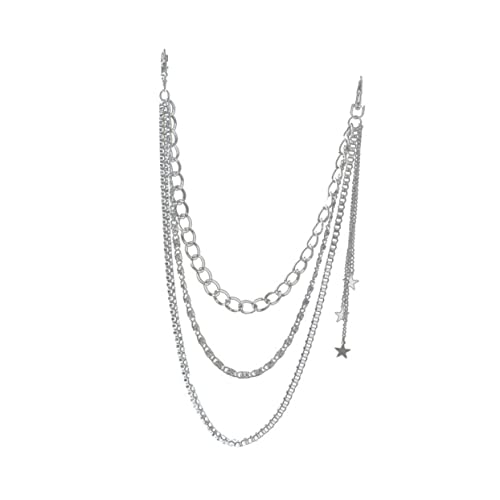 OUNONA 1 Stück Punk Style Hosenkette mit Mehrschicht Gürtelkette für Damen und Herren Vielseitige Silberne Modekette für Jeans Rock Party und Freizeitaktivitäten von OUNONA