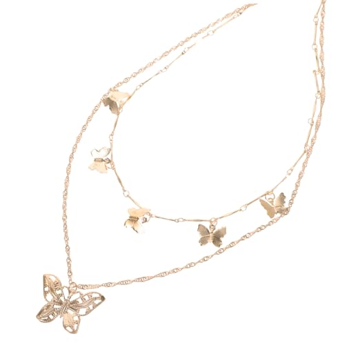 OUNONA 1 Stück Unregelmäßige Metallanhänger Halskette für Frauen Mehrlagiges Modisches Schmuckstück Gold für Strandpartys Abschlussfeiern und Besondere Anlässe von OUNONA