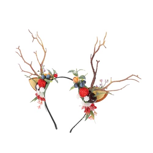 OUNONA 1 Stück Weihnachts Haarreif mit Geweih Stirnband im Baumzweig Stil Eleganter Kopfschmuck für Festliche Anlässe und Partys von OUNONA