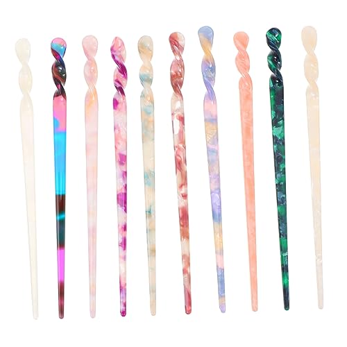 OUNONA 10 Stück Chinesische Traditionelle Haarstäbchen Multifunktionale Haarschmuck Accessoires im Gemischten Muster für Damen für Alltag und Feiern von OUNONA