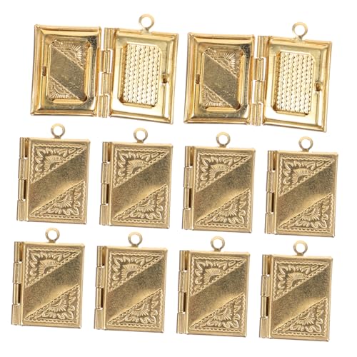 OUNONA 10stücke Kupfer Buch Anhänger Rechteckige Taschen Anhänger Für Schmuckherstellung Zum Basteln Medaillon Für Halsketten Und Armbänder von OUNONA