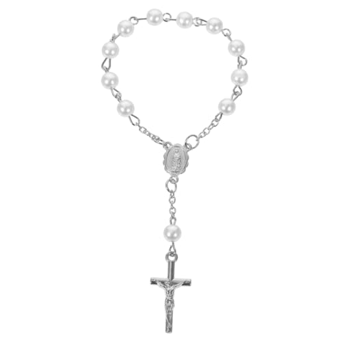 OUNONA 10 Stück Teiliges Damen Armband mit Vergoldeten Perlen und Kreuzdesign Leichte Acrylkette Modisch und Langlebig Geeignet für Partys und Alltag Stilvolles Schmuckgeschenk für von OUNONA