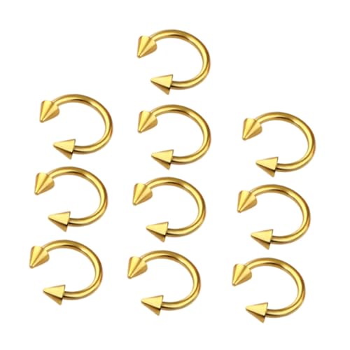 OUNONA 10 Stück Teiliges Edelstahl Piercing Schmuck C Förmige Ohrknorpel und Nasenringe Goldfarben Modische Körperschmuck für Damen und Herren von OUNONA