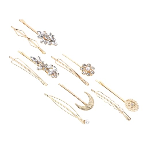 OUNONA 10 Stück Teiliges Geometrische Haarklammern Funkelnden Strasssteinen und Perlen Vielseitiger Haarschmuck für Damen Geeignet für Alltag Hochzeit und Festliche Anlässe von OUNONA