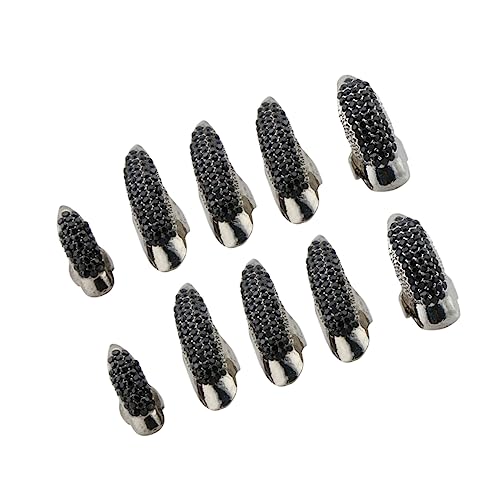 OUNONA Gothic Krallenringe für Frauen 10 Stück Punk Stil Falsche Nägel Cosplay Dekoration Langlebiges Material Größe L/S von OUNONA