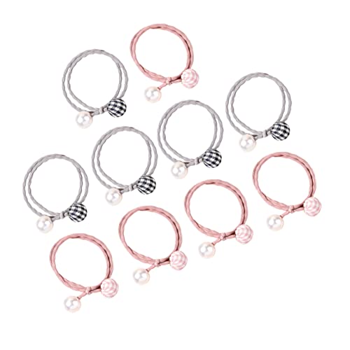 OUNONA 10 Stück Teiliges Haargummi Bunt mit Weichen Kugeln Elastische Haarbänder als Ponytail Halter für Damen Mädchen Bequeme Haarkreise für Vielseitige Haarstyling Zufällige Farbe von OUNONA