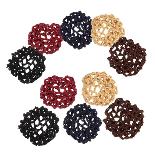 OUNONA 10 Stück Teiliges Haarnetz für Frauen Dünnmaschiges Unsichtbares Haarnetz mit Elastischem Rand Geeignet für Ballettfrisuren Tanz und Beruf Langlebig Leicht Schwarz Weinrot Braun von OUNONA