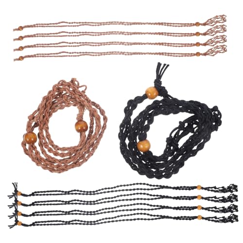OUNONA 10 Stück Teiliges Handgefertigte Verstellbare Netz halsketten aus Gewebtem Material Stilvolle Steinanhänger halter für Damen für Besondere Anlässe und Kreative Schmuckgestaltung von OUNONA