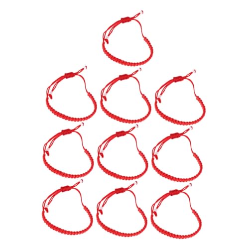 OUNONA 10 Stück Teiliges Handgefertigtes Rotes Armband Geflochtene Rote Schnur Dekoratives Leichtes Schmuckstück Modisch und Angenehm zu Tragen als Freundschafts und Geschenkarmband von OUNONA