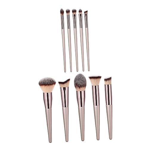OUNONA 10 Stück Make Up Pinselset für Flüssige Grundierung Gesichtspuder Professioneller Kosmetikpinsel für Anfänger und Profis für Lidschatten Concealer Leicht zu Reinigen von OUNONA