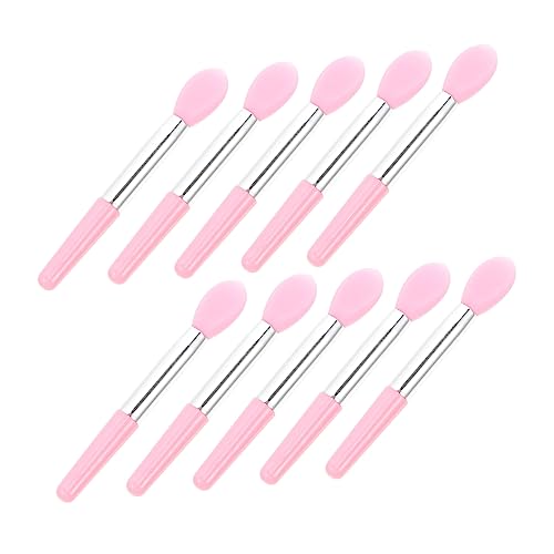 OUNONA 10 Stück Teiliges Silikon Lippenpinsel Hautfreundlich Langlebig Kompakt und Leicht für Präzises Auftragen von Lippenstift und Kosmetik Tragbar für Damen Unterwegs von OUNONA