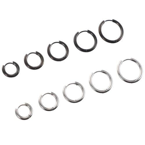 OUNONA 10 Stück Teiliges Titanstahl Creolen für Damen Minimalistische Hautfreundliche Ohrringe in Verschiedenen und Farben Langlebig Modisch für Alltag und Party Vielseitig Kombinierbar OUNONA 10 Stück Teiliges Titanstahl Creolen für Damen Minimalistische Hautfreundliche Ohrringe in Verschiedenen und Farben Langlebig Modisch für Alltag und Party Vielseitig Kombinierbar von OUNONA