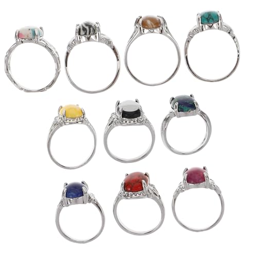 OUNONA 10 Stück Teiliges Vintage Knöchelring Set für Damen Stapelbare Boho Finger und Statement Ringe Buntes Retro Design Modisches Schmuckset für Looks und Vielseitige Kombinationen von OUNONA