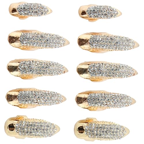 OUNONA 10 Stück Strass Krallenringe für Männer Vintage Fingernagel Schmuck Robust und Langlebig für Halloween Cosplay und Partys Legierte Fingerkrallen von OUNONA