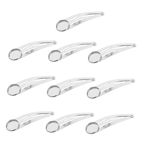 OUNONA 10 Stücke Druckknopf Haarspange aus Selbstgemacht Haarspangen Kopfschmuck Zubehör für Damen Verstellbare und Sichere Haarklammern für Bastelprojekte von OUNONA
