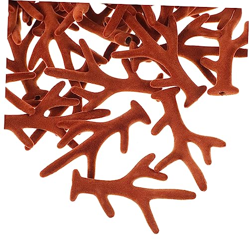 OUNONA 100 Stück Beflockte Hirschgeweihe DIY Bastelaccessoires Realistische Rentier Geweih Deko für Haarreif Handarbeit Bastelprojekte Robust und Langlebig für Weihnachts und von OUNONA