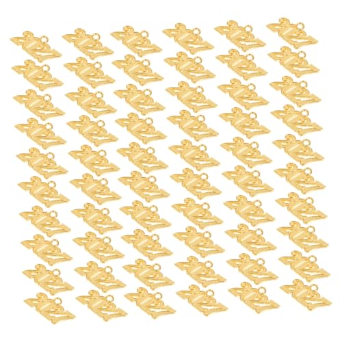 OUNONA 100 Stück Charms aus Langlebiger Legierung Goldfarbene Quastenanhänger mit Eleganter Elektroplattierung Leichte DIY Schmuckzubehör für Halsketten Armbänder Schlüsselanhänger für von OUNONA