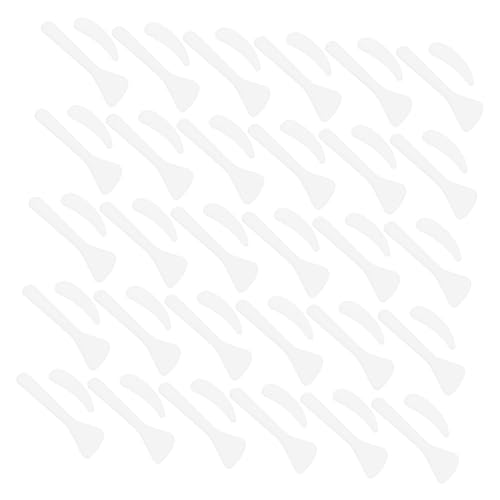 OUNONA 100 Stück Kosmetikspatel Weiß Wiederverwendbare Creme Gesichtsmaske Löffel aus Robustem Kunststoff für Präzises Auftragen und Hygiene im Schönheits Reisegebrauch von OUNONA