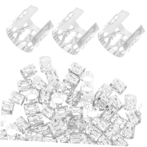 OUNONA 100 Stück Verstellbare Dreadlock Haarschmuck Ringe Metall Haar Manschetten Clips für Zöpfe Damen Herren Leicht und Komfortabel für Alltag und Besondere Anlässe von OUNONA