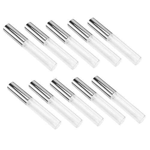 OUNONA 10stücke Leere Lipgloss-tuben Kunststoffflasche Mit Runder Form Und Silbernem Deckel Für Frauen Für Lippenpflegeprodukte Leicht Und Tragbar von OUNONA