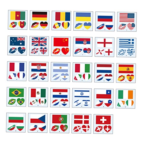 OUNONA 116 Stück Wasserdichte Flaggen Tattoos Temporäre Gesichtsbemalung für Sportevents Patriotische Aufkleber für Erwachsene für Of July und Veranstaltungen von OUNONA