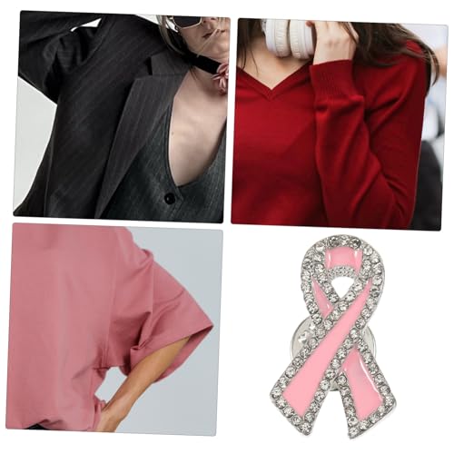 OUNONA 12 Stück Teiliges Brustkrebs broschen Metall mit Kristallbesatz Robuste Anstecknadeln für Kleidung Schals und Hüte für Brustkrebs bewusstseins charity und von OUNONA