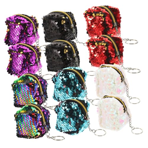 OUNONA 12 Stück Teiliges Bunter Pailletten Münztaschen Quadratische Tragbare Geldbeutel für Kleingeld Lippenstifte und Schlüssel für Unterwegs für Damen und Kreative Aufbewahrung OUNONA 12 Stück Teiliges Bunter Pailletten Münztaschen Quadratische Tragbare Geldbeutel für Kleingeld Lippenstifte und Schlüssel für Unterwegs für Damen und Kreative Aufbewahrung von OUNONA