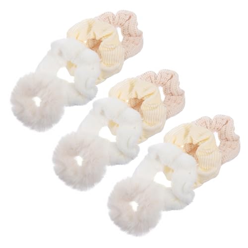 OUNONA 12 Stück Teiliges Haargummi Plüsch mit Elastischem Haarband Weiche Dehnbare Haarring sammlung für Mädchen Modischer Haarschmuck für Alltag Party Schule und Festliche Anlässe von OUNONA