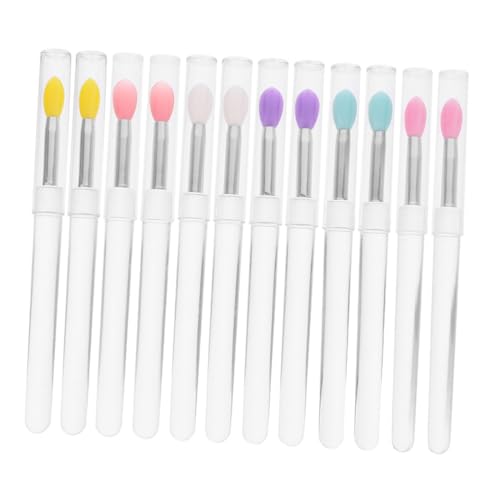 OUNONA 12 Stück Teiliges Lippenpinsel Silikon Kompakt mit Schutzkappe Multifunktional für Lippenstift Lippenpflege und Make up zum Reisen für Präzises Auftragen bei Frauen und von OUNONA