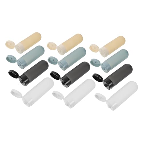 OUNONA 12 Stück Teiliges Reise Set Nachfüllbare Auslaufsichere Soft Squeeze Flaschen für Hautpflege Shampoo Lotionen und Kosmetik Praktische Reise Toilettenbehälter für Männer und Damen von OUNONA