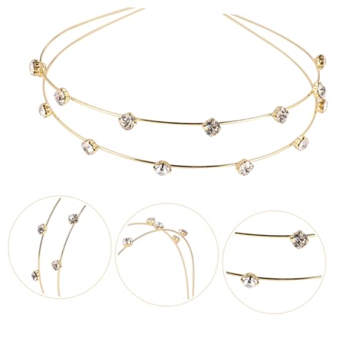 OUNONA 12 Stück Teiliges Set Chic Haarschmuck mit Strass Geprägtem Rosen und Perlen Stirnband für Damen und Mädchen Modisches Minimalistisches Kopfband für Partys und Alltag von OUNONA