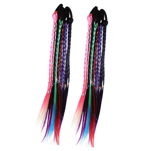 OUNONA 12 Stück Teiliges geflochtenes Haarteil für Mädchen Synthetische Haarverlängerung mit Farbverlaufenden Haarseilen Leichte Flexible Extensions Haarschadenfrei für Party Hochzeit von OUNONA
