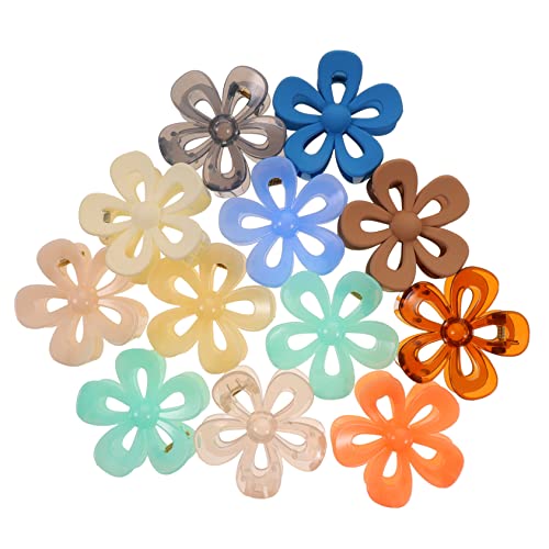 OUNONA 12stücke Blumen-haarklammern Für Frauen Rutschfeste Haarspangen Große Krallenclips Matte Blumenclips Haarklammern Für Langes Haar Geeignet Für Verschiedene Anlässe von OUNONA
