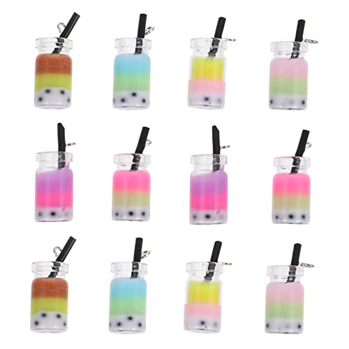 OUNONA Milchtee Schlüsselanhänger 12 Stücke Resin Bubble Tea Kleiner Anhänger für Schmuckherstellung Haltbare und Leuchtende Farben für Selbstgemacht Projekte OUNONA Milchtee Schlüsselanhänger 12 Stücke Resin Bubble Tea Kleiner Anhänger für Schmuckherstellung Haltbare und Leuchtende Farben für Selbstgemacht Projekte von OUNONA