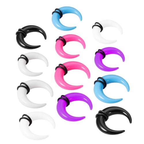 OUNONA 12stücke Teiliges Septum-ring Nasen Ohrpiercings Mit Dehnungsringen in Schwarz Transparent Blau Und Violett Für Bemerkenswerte Looks von OUNONA