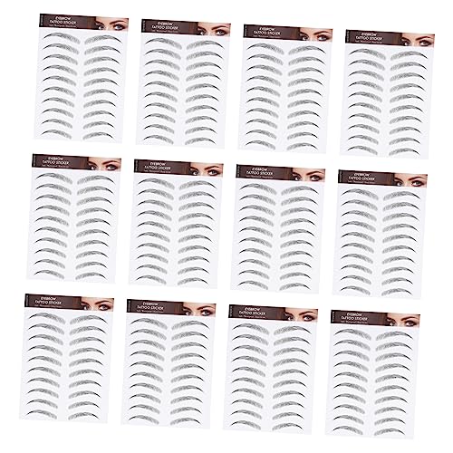 OUNONA 12blätter Augenbrauen Tattoos Aufkleber Temporär Wasserfest Gefälscht Für Spärliche Augenbrauen Makeup Tattoos von OUNONA