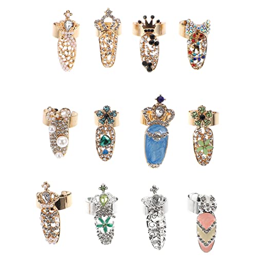 OUNONA 12stücke Nail Art Dekorationen Für Damen Maniküre Knuckle Ring Nail Art Zubehör Maniküre Ornament von OUNONA
