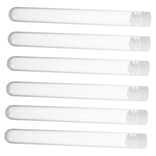 OUNONA 15stücke Transparente Kunststoffreagenzgläser Mit Runder Basis Und Stopfen Leere Mascara-röhrchen Und Stäbchenhalter Für Make-up-pinsel Und Wimpernbürsten von OUNONA