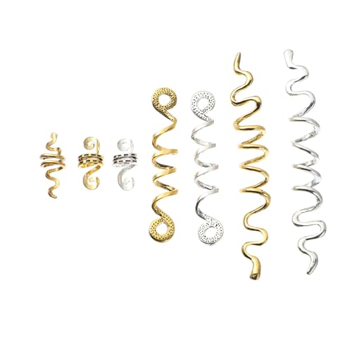 OUNONA 16 Stück Teiliges Dreadlocks Manschetten Spiralförmige Haarperlen Clips aus Zinklegierung Wiederverwendbar Einfach Anzubringen Modischer Haarschmuck für Zöpfe Geeignet für Damen von OUNONA