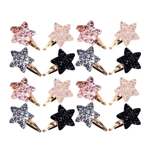 OUNONA 16stücke Stern Haarspangen Metall Druckknopf Stern Clips Frauen Mädchen Haar Zubehör Sternförmige Haarspangen Für Verschiedene Anlässe von OUNONA
