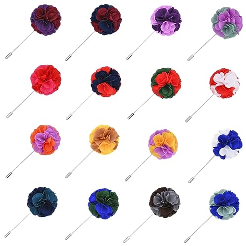 OUNONA 16stücke Stoffblumen-kragennadel Kreative Brustnadel Zarte Brosche Kragendekoration Anzugbrosche Für Kleidung Taschen Hut Schal von OUNONA