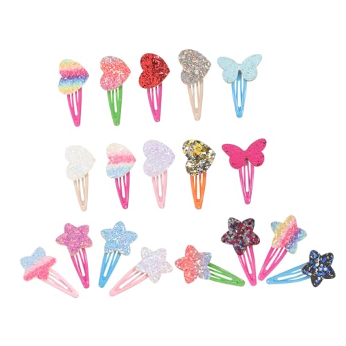 OUNONA 18 Stück Teiliges Haarspangen mit Glitzer Herz und Sternen Süße Haarklammern für Mädchen Geeignet für Verschiedene Frisuren Rutschfest und Leicht zu Handhaben Zufällige Farbe von OUNONA