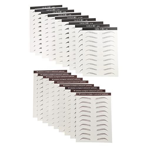 OUNONA 18 Stück Teiliges Wasserfeste Imitation Augenbrauen Tattoos Natürliche Fake Augenbrauen Sticker für Sofortige Anwendung Mit Schwarz und Braun Mischfarben von OUNONA