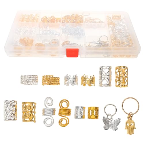 OUNONA 185stücke Haarflechtringe Aus Zinklegierung Für Zöpfe Dreadlock-haarschmuck Haaraccessoires Für Geflochtene Frisuren Haarschmuck Mit Tierkopf-design von OUNONA