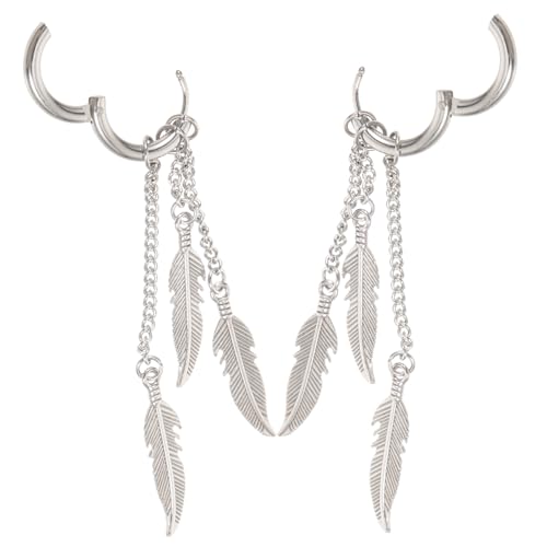 OUNONA 1Paar Dangle Ohrringe Für Frauen Federohrringe Im Kühlen Design Partykleider Freizeitmode Modischer Modeschmuck von OUNONA