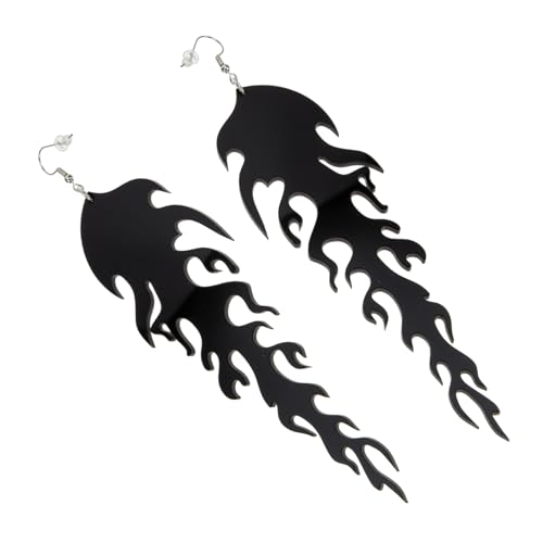 OUNONA 1Paar Flammenohrringe für Damen Lange Leuchtende Hängelohrstecker für Partys Hochzeiten Besondere Anlässe Hypoallergen Stylisch von OUNONA